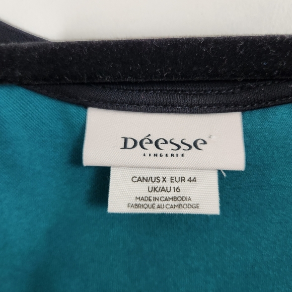 Deesse Green Plaid Nightgown Sleepwear Dress PJs Pyjamas Plaid Green Black 0X XL - Picture 5 of 8